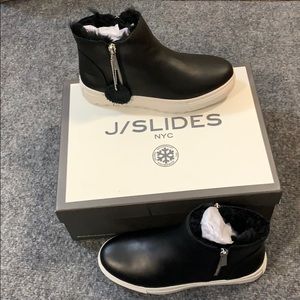 Waterproof fur lined J/slides poppy boots black 6